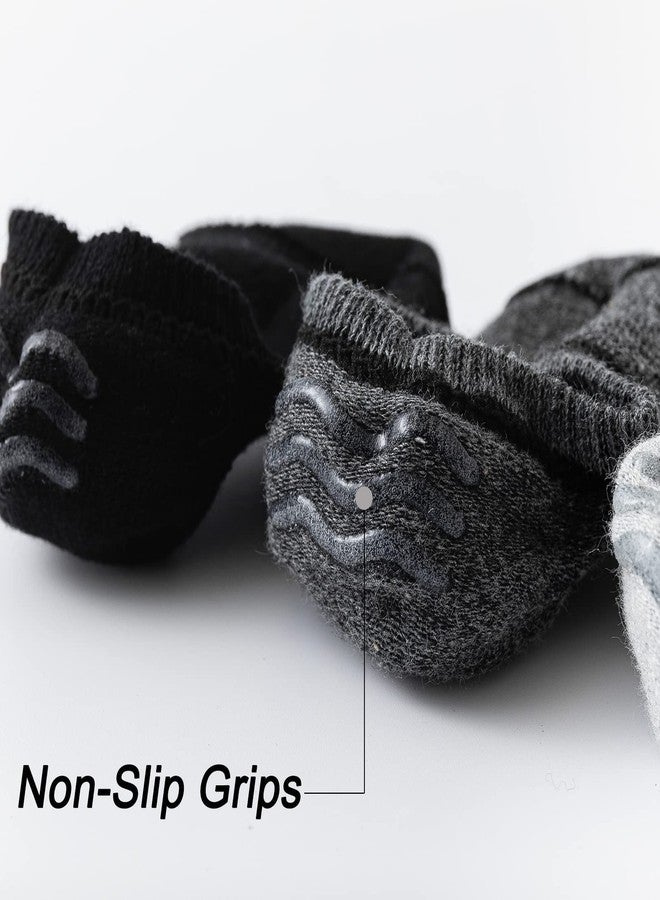 JORMATT 6 Pairs Toddler No Show Socks - Anti Slip,Boys Girls Cotton Kids Low Cut Ankle Socks With Grips, S - Image 5